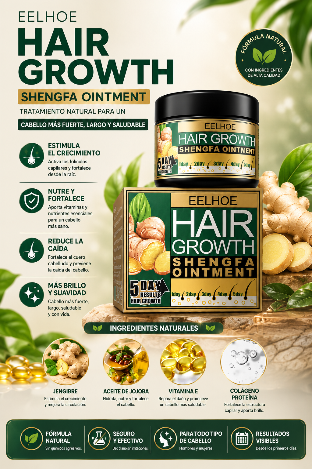 Eelhoe Ungüento para el Crecimiento del Cabello