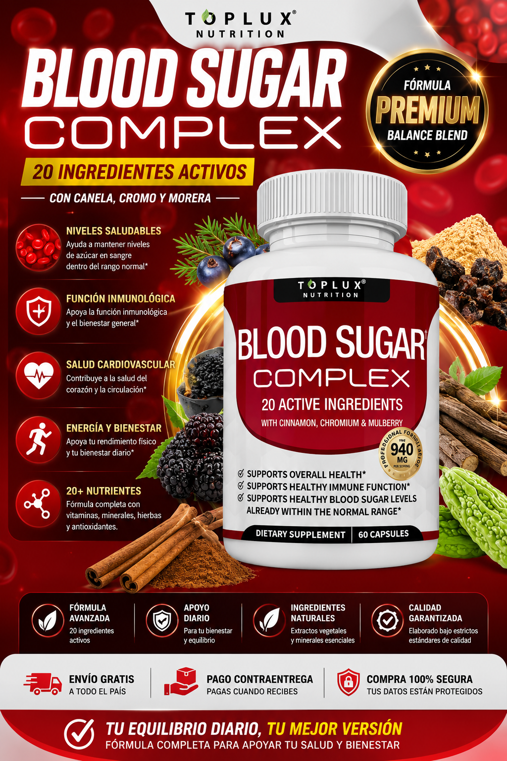 Toplux Nutrition Complejo para el Azúcar en la Sangre